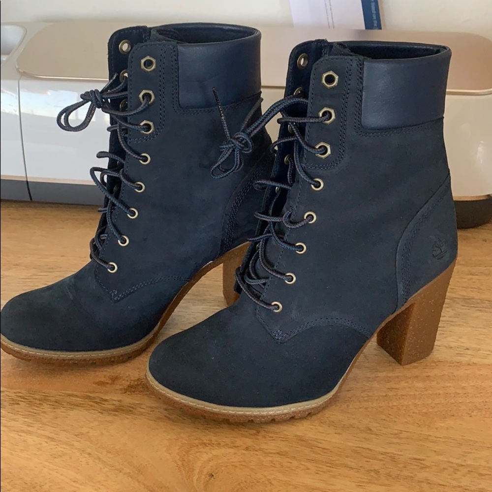 Navy Timberland Heels